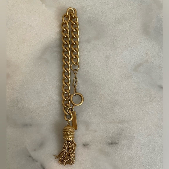 Rachel Zoe Chain & Tassel Bracelet -Gold tone. - Picture 5 of 5